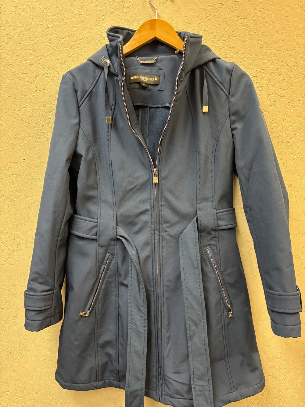 Karl Lagerfeld Paris Women’s S/P Navy Coat /Jacket W Hood